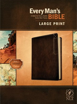 Every Man’s Bible NLT, Large Print, Deluxe Explorer Edition, Rustic Brown