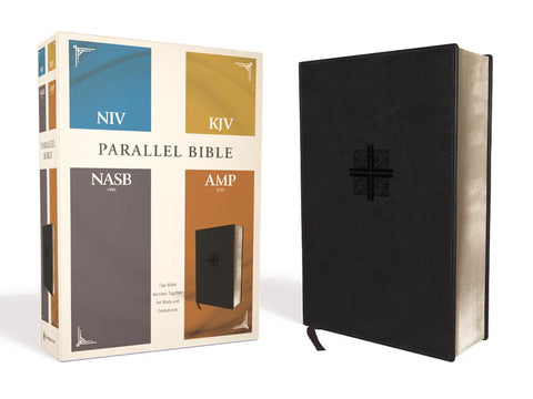 NIV, KJV, NASB, Amplified, Parallel Bible: Four Bible Versions Together for Study and Comparison, Leathersoft