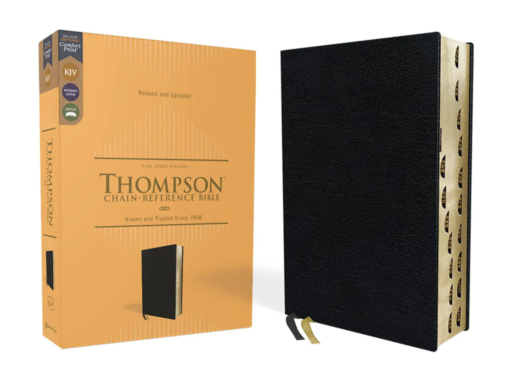KJV, Thompson Chain-Reference Bible, Black, Bonded Leather, Red Letter, Indexed
