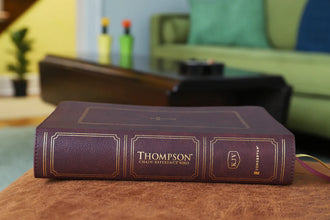 KJV Thompson Chain- Reference with Cross Imprint Thumb Indexed Bible, Burgundy