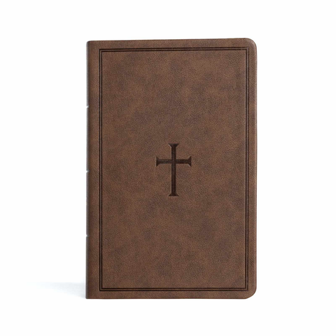 CSB Large Print Personal Size Reference Bible, Brown LeatherTouch, Indexed