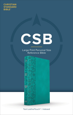 CSB Large Print Personal Size Reference Bible, Teal LeatherTouch, Indexed