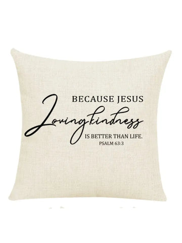 Jesus Loving Kindness Christian Pillow/ Accent Pillow