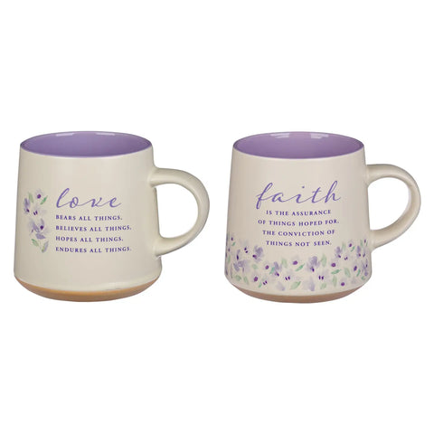 Faith and Love Coffee Mug Set of 2