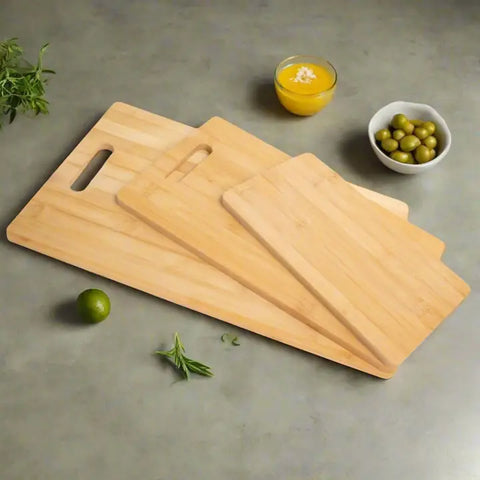 Eco-Friendly Bamboo Cutting Board Set - 3-Pack