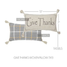 Harvest Blessings Give Thanks Woven Pillow 7x13