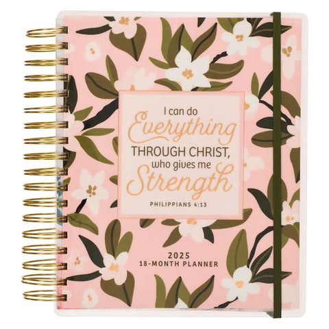 I Can Do Everything 18-Month 2025 Planner with Elastic Closure - Philippians 4:13