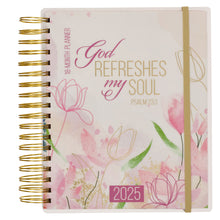 God Refreshes My Soul 18-Month 2025 Planner with Elastic Closure - Psalm 23:3