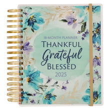 Thankful Grateful Blessed 18-Month 2025 Planner with Elastic Closure