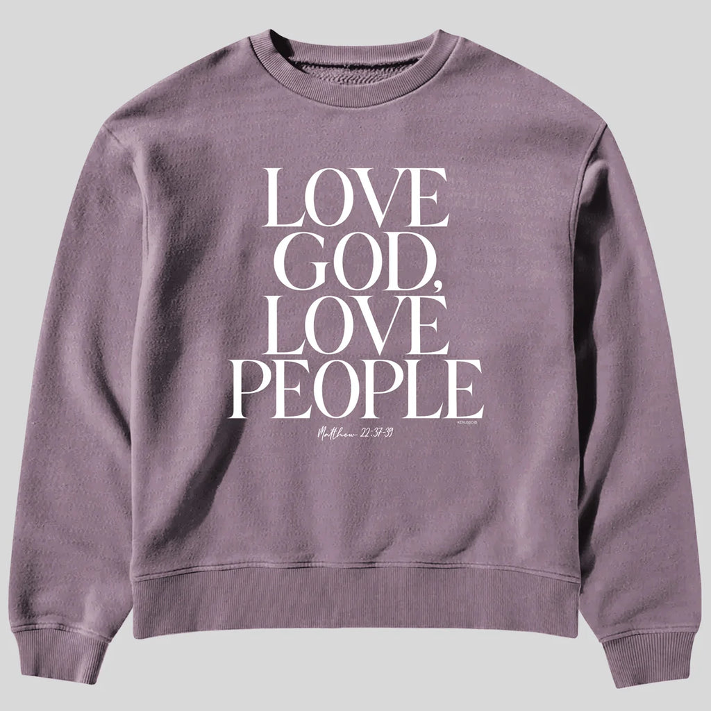 Womens Sweatshirt Love God Love People