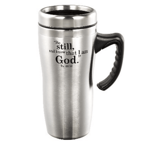 Taza de viaje con asa Be Still and Know- Salmo 46:10