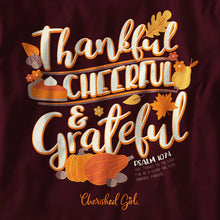 Girl Womens Long Sleeve T-Shirt Thankful Grateful