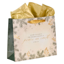 Glory to God Green Pines Landscape Christmas Bag with Card- Luke 2:14