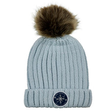 Womens Pom Pom Beanie Snowflake