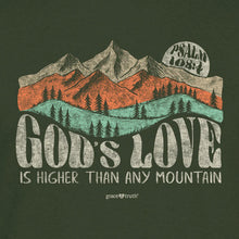 Womens Hooded God’s Love Is Higher Than Any Mountain T-Shirt