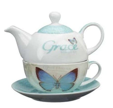 Juego de té Grace Butterfly Blessings para uno