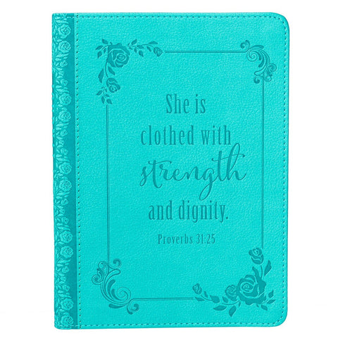 Strength & Dignity Prov. 31:25 Handy Journal Teal