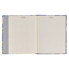 Blue Floral Hardcover Faux Leather King James Version Note-taking Bible - Colossians 3:2