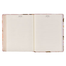 Peach Floral Hardcover Faux Leather King James Version Note-taking Bible - Proverbs 31:25