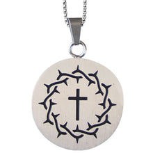 Crown Cross Mens Necklace