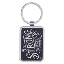 Be Strong & Courageous Black Key Ring in Gift Tin- Joshua 1:9