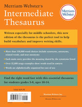 Merriam-Webster's Intermediate Thesaurus, Newest Edition 2023: An Essential Middle School Resource