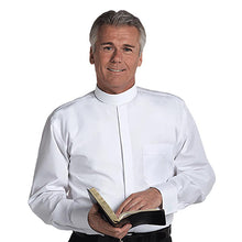 French Cuff Banded Collar Clergy Shirt - White