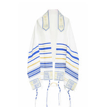 Chal de oración cristiana azul real/dorado Tallit mesiánico y bolsa a juego con cremallera