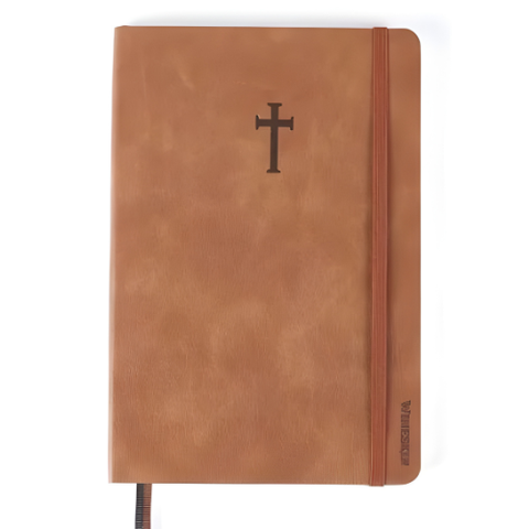 Tan Cross Wineskin Hardcover, Imitation Leather Exterior Journal with Elastic Pen Loop, 420 Pages