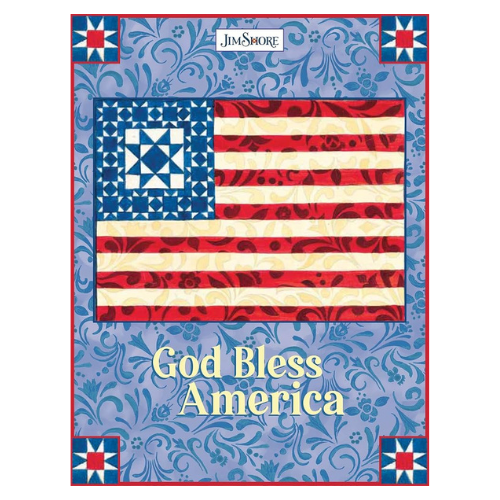 God Bless America Lined Journal with Blue Placeholder Ribbon