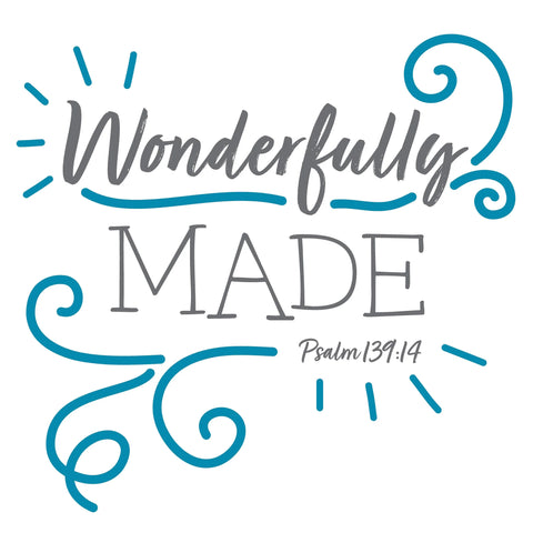 Scripture Swaddle: Wonderfully Made Blue Blanket, 47