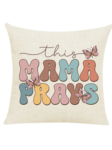 This Mama Prays Christian Pillow Bible Verse