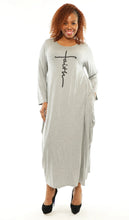 Women's Loose-Fit Baggy Faith Dress with Side Pockets (One Size: Fits Small to 3X)