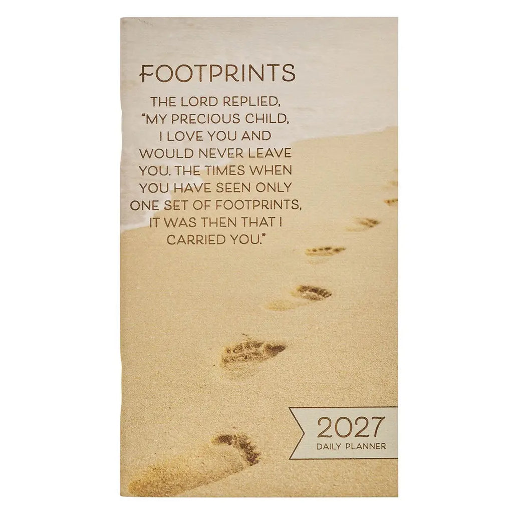 2027 Small Daily Planner Footprints in the Sand (24 Months)