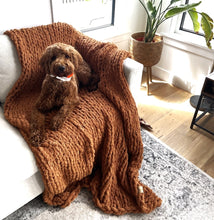 Brown Chunky Knit Blanket Throw 50