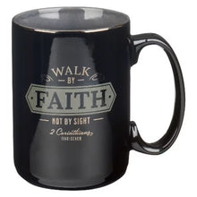 Taza de café de cerámica Walk By Faith- 2 Corintios 5:7