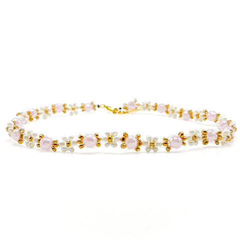 Penelope Beaded Flower Choker Necklace