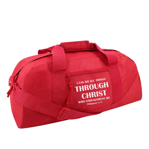 I Can Do All Things Through Christ Duffle Bag (Red)
