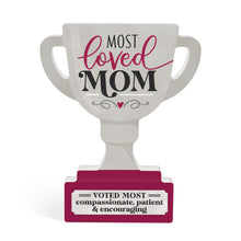 Most Loved Mom Trophy Cup Sign
