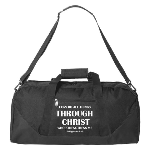 I Can Do All Things Through Christ Duffle Bag (Black)