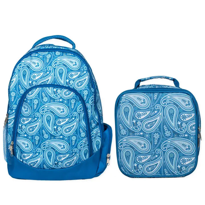 Blue Paisley Backpack & Lunchbag Set