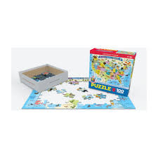 Illustrated Map of the United States of America (100 PC) Puzzle
