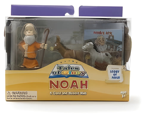 Noah's Ark Toy Figurine with a Mini Storybook