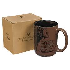 The Lord is My Strength Walnut-Brown Ceramic Coffee & Tea Mug - Exodus 15:2
