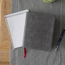 NKJV, Journal Reference Edition Bible, Verse Art Cover Collection, Leathersoft, Gray, Comfort Print: Let Scripture Explain Scripture. Reflect on What You Learn.