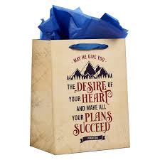 Desires of Your Heart Gift Bag with Card Set-Psalm 28:4