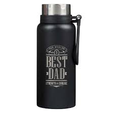 The World’s Best Dad Stainless Steel Water Bottle- Joshua 1:9