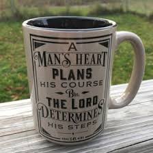 A Man’s Heart Ceramic Coffee Mug- Proverbs 16:9