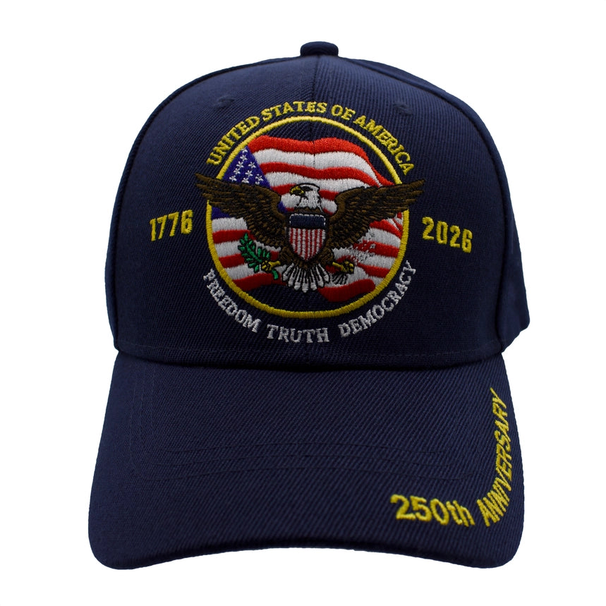 USA 250th Anniversary Freedom Truth Democracy Cap