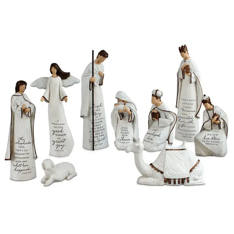 Christmas Nativity Saviour is Born Resin Sculpture, 9 PC